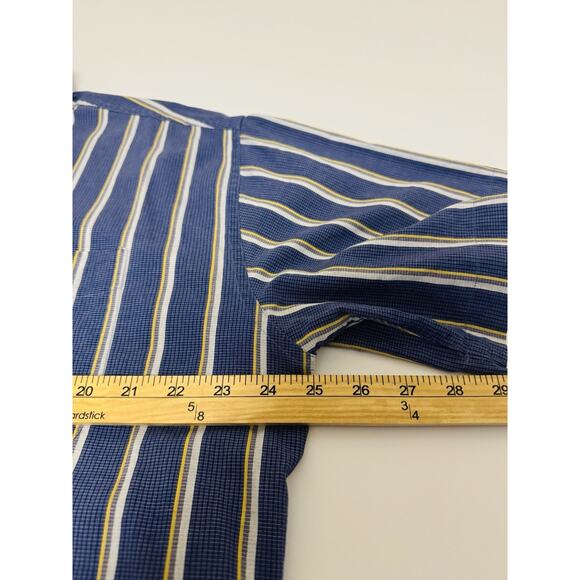 Chaps Ralph Lauren Button Down Men’s L Vertical Striped Short Sleeve Shirt - Picture 3 of 10
